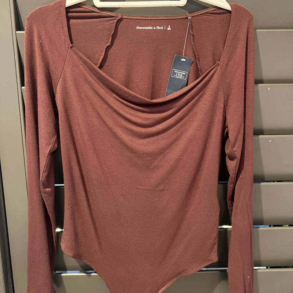 Abercrombie Long-Sleeve Cowel Neck Bodysuit